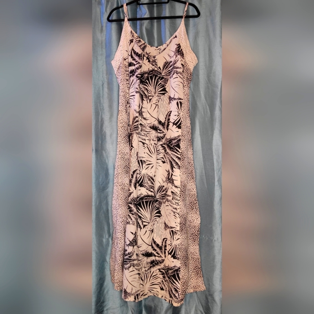 Black and White Maxi Dress with Lace Trim from Aerie